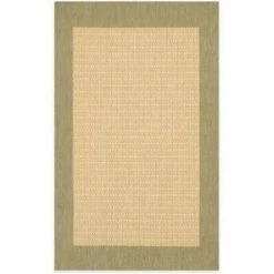 Couristan 10055005076076N 7 ft. 6 in. x 7 ft. 6 in. Recife Checkered Field Rug - Natural & Green