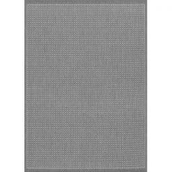Couristan 10013012020037T 2 ft. x 3 in. 7 ft. Recife Saddlestitch Rectangle Area Rug - Grey & White