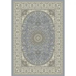 Dynamic Rugs AN710571194646 Ancient Garden Rectangular Rug; Steel Blue & Cream - 6 ft. 7 in. x 9 ft. 6 in.