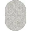 Dynamic Rugs ANOV69571629646 Ancient Garden Oval Rugs; Silver & Grey - 5.3 x 7.7 in.