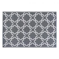 Midwest Design Imports Design Imports Gray Lattice Outdoor Rug 4X6 Ft