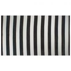 Midwest Design Imports Design Imports CAMZ38834 4 x 6 ft. Black & White Stripe Outdoor Rug