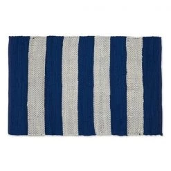 Midwest Design Imports Design Imports CAMZ12128 2 x 3 ft. Navy & White Stripe Rag Rug