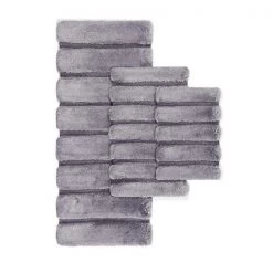 Madison Park MP72-5105 17 x 24 in. Tufted Pearl Channel Solid Tufted Bath Rug - Grey