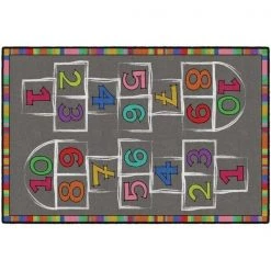 Flagship Carpets CE486-22W 4 x 6 Hopscotch Rug - Rectangle