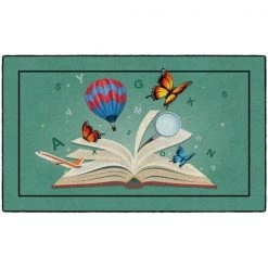 Flagship Carpets CE485-28W 5 x 8 Explore Through Reading Rug - Rectangle