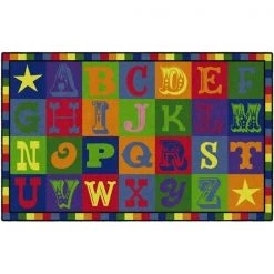 Flagship Carpets CE191-28W 5 x 8 ft. Early Blocks Rug - Rectangle