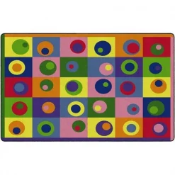 Flagship Carpets FE119-44A 7 ft. 6 in. x 12 ft. Silly Circles Rug - Rectangle