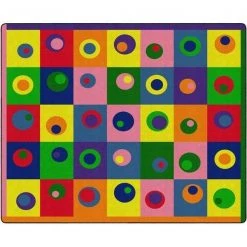 Flagship Carpets FE119-58A 10 ft. 9 in. x 13 ft. 2 in. Silly Circles Rug - Rectangle
