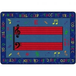 Flagship Carpets FE121-32A 5 ft. 10 in. x 8 ft. 4 in. Fun with Music Rug - Rectangle