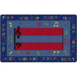 Flagship Carpets FE121-44A 7 ft. 6 in. x 12 ft. Fun with Music Rug - Rectangle