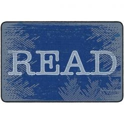 Flagship Carpets FE341-22A 6 x 4 ft. Read School Library Rug; Blue - Rectangle