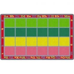 Flagship Carpets FE343-44A 7 ft. 6 in. x 12 ft. Sitting Grid Classroom Rug; Bright - Rectangle