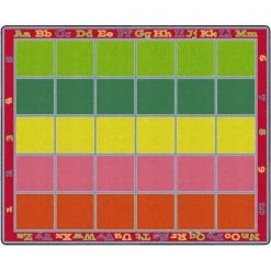 Flagship Carpets FE343-58A 10 ft. 9 in. x 13 ft. 2 in. Sitting Grid Classroom Rug; Bright - Rectangle