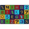 Flagship Carpets CE482-22W 4 x 6 Alphabet Number Jumble Rug - Rectangle