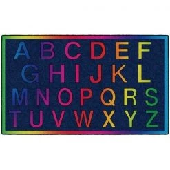 Flagship Carpets CE488-16W 3 x 5 Cheery Alphabet Rug - Rectangle
