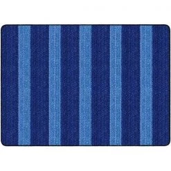 Flagship Carpets FA1006-32FS 6 x 8 ft. 4 Cozy Basketweave Stripe Classroom Rug; Blue - Rectangle