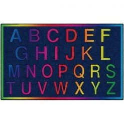 Flagship Carpets CE488-28W 5 x 8 Cheery Alphabet Rug - Rectangle