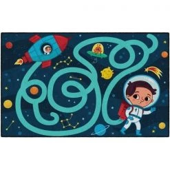 Flagship Carpets CE490-28W 5 x 8 Space Maze Rug - Rectangle