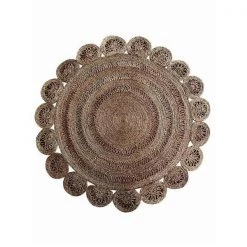 Jensendistributionservices 5 x 5 ft. Hand Woven Jute Eco-Friendly Oriental Round Area Rug; Natural