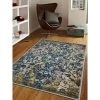 Jensendistributionservices 10 x 13 ft. Machine Woven Heatset Polypropylene Floral Rectangle Area Rug; Silver & Blue
