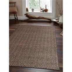 Jensendistributionservices 5 x 8 ft. Hand Woven Jute Eco-Friendly Solid Rectangle Area Rug; Natural