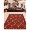 Jensendistributionservices 9 x 12 ft. Hand Tufted Wool Geometric Rectangle Area Rug; Red & Beige -Rugs&Mats Official Shop Unbeatablesale20Inc GTMY11692xx650xx8f35e1
