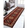 Glitzy Rugs UBSAF0103K2601G25 2 ft. 6 in. x 10 ft. Hand Knotted Afghan Wool & Silk Kazak Runner Rug; Red & Beige -Rugs&Mats Official Shop Unbeatablesale20Inc GTMY7645xx650xx2796a4