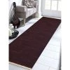 Jensendistributionservices 2 ft. 6 in. x 10 ft. Hand Woven Flat Weave Kilim Wool Runner Rug; Plum -Rugs&Mats Official Shop Unbeatablesale20Inc GTMY7963xx650xx8313a7