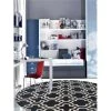 Jensendistributionservices 8 x 8 ft. Hand Tufted Wool Geometric Round Area Rug; Black & White