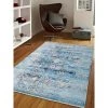 Jensendistributionservices 3 ft. 11 in. x 5 ft. 10 in. Machine Woven Crossweave Polyester Oriental Rectangle Area Rug; Blue -Rugs&Mats Official Shop Unbeatablesale20Inc GTMY9651xx1200xx3c49ea