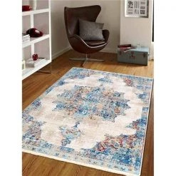Jensendistributionservices 1 ft. 8 in. x 2 ft. 10 in. Machine Woven Crossweave Polyester Oriental Rectangle Area Rug; Multi Color