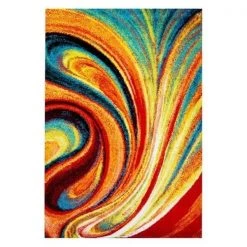 Home Dynamix 769924410738 7 ft. 10 in. x 10 ft. 2 in. Splash Adja Area Abstract Rug - Red; Blue & Green