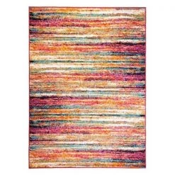 Home Dynamix 769924410783 5 ft. 2 in. x 7 ft. 2 in. Splash Cellis Area Abstract Rug - Orange; Blue & Cream