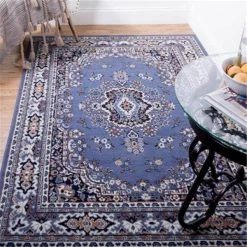 Home Dynamix 769924419670 9 ft. 2 in. x 12 ft. 5 in. Premium Sakarya Area Border Rug - Country Blue