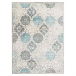 Home Dynamix 769924517345 6 ft. 6 in. x 9 ft. 6 in. Boho Andorra Area Ikat Rug - Gray & Blue