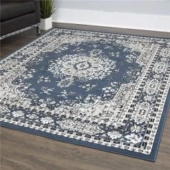 Home Dynamix 769924532041 7 ft. 8 in. x 10 ft. 7 in. Lyndhurst Asiana Area Medallion Rug - Midnight Blue