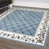Home Dynamix 769924532294 3 ft. 7 in. x 5 ft. 2 in. Lyndhurst Sheraton Area Border Rug - Blue & Ivory -Rugs&Mats Official Shop Unbeatablesale20Inc HMDY637xx650xx02b414