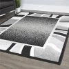 Home Dynamix 769924532430 1 ft. 9 in. x 7 ft. 2 in. Lyndhurst Rotana Runner Area Border Rug - Black & Gray -Rugs&Mats Official Shop Unbeatablesale20Inc HMDY651xx650xx01a2d2