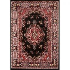 Home Dynamix 769924039953 7 ft. 8 in. x 10 ft. 7 in. Premium Sakarya Area Border Rug - Black