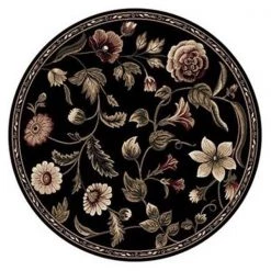 Home Dynamix 769924129128 7 ft. 10 in. Optimum Amell Round Area Floral Rug - Black