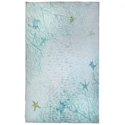 Jellybean PR-SBB001C 3 x 5 ft. Coral Sea Aqua Indoor Area Rug