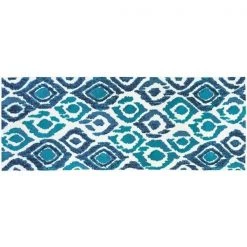 Jellybean SS-FZ001J 21 x 54 in. Blue & Green Ikat Runner Rug