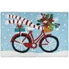 Jellybean JBL-CYF001 20 x 30 in. Holiday Biking Indoor & Outdoor Accent Rug