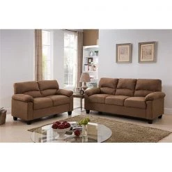 KB 910BR-L 37 x 56 x 31 in. Living Room Love Seat - Brown