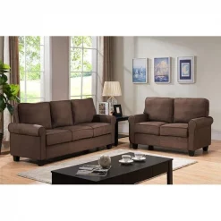 KB 912C-L 37 x 55 x 31 in. Living Room Love Seat - Chocolate