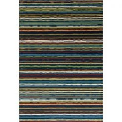 Art Carpet 841864116939 3 x 4 ft. Seaport Collection Wavy Stripe Woven Area Rug; Multi Color