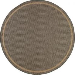 Art Carpet 29939 7 ft. Plymouth Collection Grooveyard Flat Woven Indoor & Outdoor Round Area Rug; Gray