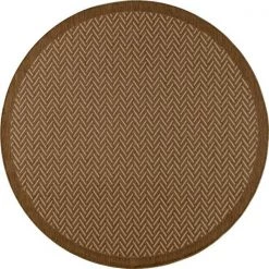 Art Carpet 30386 7 ft. Plymouth Collection Bayou Flat Woven Indoor & Outdoor Round Area Rug; Brown
