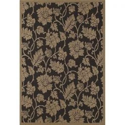 Art Carpet 30584 4 x 6 ft. Plymouth Collection Esplanade Flat Woven Indoor & Outdoor Area Rug; Black